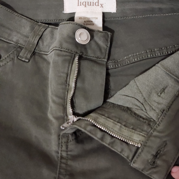 NWOT Liquidx Skinny Midrise Jeans Women's Size 0 Army Green - Picture 6 of 12